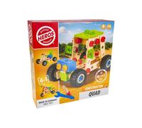 Jeu de construction en bois HEROS Constructor Quad 4-en-1 110 pièces FSC allemand Noir/Multicolore