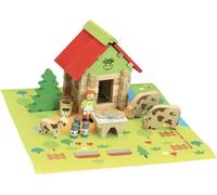 Jeu de construction en bois - JEUJURA - La Maison du Comte - 50 pieces - Rouge - Multicolore - Mixte