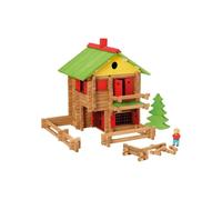 Jeu de construction en bois JEUJURA Mon Chalet en Bois - 225 pièces - À partir de 5 ans - Marron