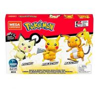 Jeu de construction Évolution Pichu Pikachu et Raichu MEGA