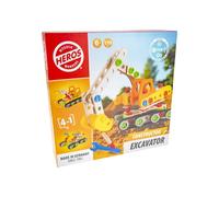 Jeu de construction Heros Constructor Pelle mécanique en bois 170 pièces 4 modèles FSC Hêtre