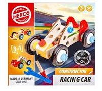 Jeu de construction HEROS Constructor Voiture de course - 50 pièces - 3 modèles - Bois de hêtre FSC - Dès 3 ans