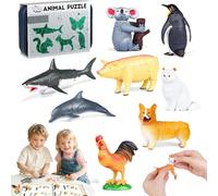 Jeu de Construction Insectes et Animaux pour Enfants, 8 pièces de maquettes d'insectes réalistes en Plastique, Jouet éducatif pour l'apprentissage de la Nature, adapté aux Enfants de 3 à 8 Ans.