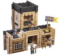 Jeu de construction JEUJURA Château fort et Catapulte 8028 270 pièces bois pont levis prison chemin de guet beige