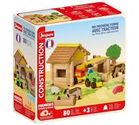 Jeu de construction - JEUJURA - Ma première ferme avec tracteur 80 pièces - Bois - 80 pièces - 4-10 ans