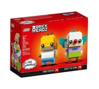 Jeu de construction - LEGO - 41632 BrickHeadz - Homer Simpson & Krusty le Clown - 2 figurines - À partir de 10 ans