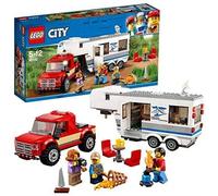 Jeu de Construction - LEGO - 60182 - Caravane ouverture latérale - Pick-up toit amovible - Remorque avec attelage
