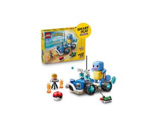 Jeu de construction LEGO Pokémon 72156 SMART Play Buggy d'Entraîneur Carapuce, canons à eau, télécommande et SMART Tags Bleu/Jaune