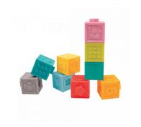 Jeu de construction - LUDI - Cubes sensoriels emboîtables - Bébé - Multicolore - 9 pièces