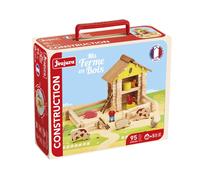 Jeujura - Ma Ferme en Bois - 95 pièces - Jeu de Construction dans sa Valise en Carton - A partir de 5 Ans - Agilité - Créativité - Manipulation - Catalogue fourni - 8040