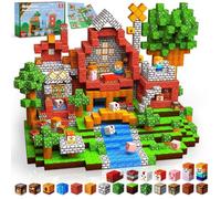 Jeu de construction magnétique 150 pièces NABAN - Style pixel rétro - Dès 3 ans - Crée ton monde façon Minecraft