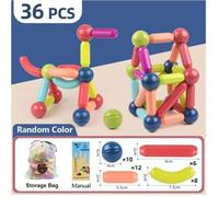 Jeu de construction magnétique 36 pièces,Jeu de boules et bâtons Jouets éducatifs pour enfants,Cadeaux de Noël,cadeaux de vacance
