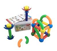 Jeu de Construction magnétique | 38 pcs: Batons magnétiques et Boules XXL + Fleurs + Boite de Rangement Plastique| Jouet d’assemblage créatif pour enfants à partir de 18 Mois| Cadeau anniversaire Noel