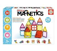 Jeu de construction magnétique EDUCA Educa Magnetics 26 pièces translucides colorées pour 3+ ans, formes 2D/3D, jeu d'imagination Noir et couleurs