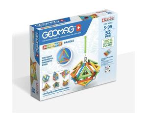Jeu de construction magnétique - GEOMAG - Supercolor Panels Recycled 52 pièces - Jouet éducatif - 3D - Durable