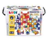 Ludi Jeu de construction magnétique XXL 3D – 100 pièces aimantées – Valisette – Dès 3 ans