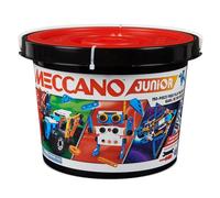 BANDAI - Meccano Junior Baril 150 pièces - Coffret de Construction 5 modèles, 2 Outils, Notice, Seau de Rangement - Kit Activité Assemblage Jouets et véhicules - Jouet Enfant 8 Ans et + - APM19103