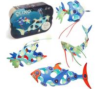 Jeu de construction phosphorescent, magnétique, flexible, et imaginatif Clixo Ocean bleu TU