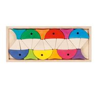 goki Jeu de construction Evolution 58472 – 6 poissons en bois d'érable couleurs vives