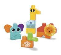Jeu de construction SAFARI DES SENS MEGABLOKS - Girafe clochette, lion billes et éléphant oreille souple