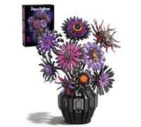 Jeu de Construction Tournesols Foncés avec Vase, Fleurs Van Gogh Gothiques Violettes, Décoration Intérieure, Compatible avec la Lego Botanicals Collection, 1183 Pièces