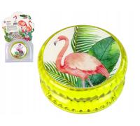 Jeu de construction Yoyo avec flamant rose. Un jouet intemporel. YoYo jaune