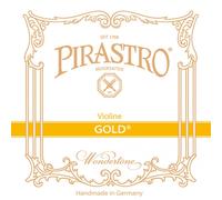 Jeu de cordes de violon Pirastro Gold 4/4, moyen, balle électrique ou boucle