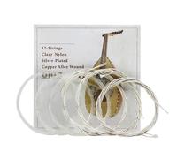 Jeu de Cordes Oud en Nylon Transparent, Alliage de cuivre plaqué Argent, Accessoire de Remplacement pour Les Amateurs de Oud 10 11 12 Cordes, durables et légères (12strings)