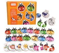 Jeu de correspondance alphabétique, cartes de correspondance de mots | Jeu de correspondance de mots en vue de l'alphabet de cartes de puzzle - Cartes flash avec