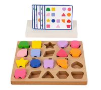 Jeu De Correspondance - Blocs Géométriques Interactifs,Jeu De Blocs en Bois À Formes Et Perles pour Empiler Et Associer | pour Dès 3 Ans Garçons Filles Maison Famille École Voyage Vacances Noël