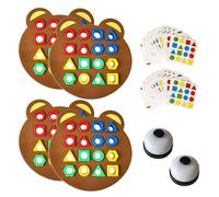 Jeu De Correspondance De Formes Et De Couleurs, Jouet éducatif Sensoriel, Puzzles for Enfants, Jeu De Société Rapide Et Amusant, Jeu De Société Interactif En Damier En Forme D'ours Mignon(2 sets)
