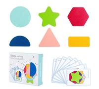 Jeu de correspondance de géométrie - Puzzle de jeu - Reconnaissance des couleurs - Booster d'apprentissage éducatif en bois - Trieur de préscolaire, géométrie douce qui classe le