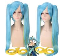 Jeu de Cosplay LOL perruques DJ Sona Buvelle Maven des cordes perruque accessoires de Costume Costumes accessoires pour femmes bleu cheveux longs