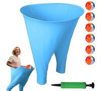 Jeu de Cour Granny Pants, Jeu de Cerceau Géant Granny Pants avec 6 Balles Rebondissantes et 1 Pompe pour Réunions de Famille, Rassemblements dans Le Jardin et Jeux d'Équipe Blue