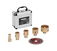 Jeu de couronnes de forage diamantées - pour meuleuses d'angle - 20 / 35 / 40 / 50 / 68 mm - Lame diamantée 115 mm | MSW
