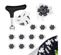 Jeu de crampons de golf - Crampons antidérapants noirs avec clé, crampons de rechange en caoutchouc souple pour chaussures de golf, crampons d'extérieur antidérapants, faciles à installer Ask ChatGPT