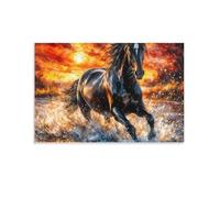Jeu de Création et Logique pour Enfants - à Partir de 14 Ans et Plus - Puzzle CollectionCheval Noir au Galop 50x70cm