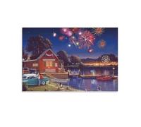 Jeu de Création et Logique pour Enfants - à Partir de 14 Ans et Plus - Puzzle CollectionScène Nocturne de Feux d'artifice sur Le lac 38x52cm