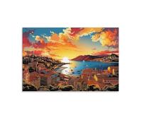 Jeu de Création et Logique pour Enfants - à Partir de 14 Ans et Plus - Puzzle CollectionVille côtière au Coucher du Soleil 26x38cm