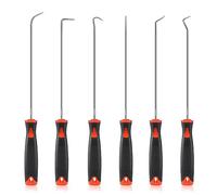 Jeu de Crochets Grattoirs, 6 pcs en Chrome Vanadium, Extra Longs, 240 mm (Rouge)