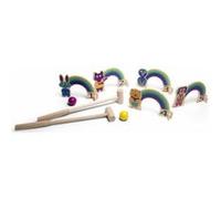 Jeu de croquet en bois enfant animaux (2 maillets 2 boules 5 arceaux) - sport plein air jardin - des 3 ans