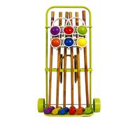 Jeu de croquet - FERRY JOUETS - Complet 6 joueurs - Bois - Chariot de transport - Multicolore