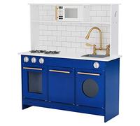 Jeu de Cuisine Bleu en Bois pour Enfant Teamson Fille et Garçon TD-12681B