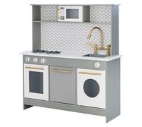 Jeu De Cuisine Gris En Bois Pour Enfant Teamson Fille Et Garçon Td-12681a