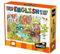 HEADU - Easy English 100 Words Farm - Jouer Et Apprendre Rapidement Grâce À Une Méthode Efficace | Jeu Educatif 3 4 5 6 Ans, Jeux en Boîte pour Enfants, Cadeau Enfants, Cadeau Fille, Cadeau Garçon