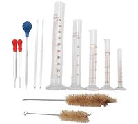 Jeu de cylindres de mesure en verre borosilicate avec pipettes / tiges de brassage / brosse de nettoyage
