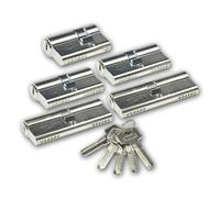 Jeu de cylindres de serrure 1x 40mm (30/10mm), 2x 60mm (30/30mm), 2x 70mm (35/35mm) avec 5 clés