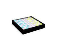 Jeu de dame transparent avec pions verts et bleus et éclairage LED -
