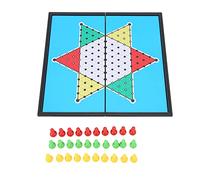 Jeu de Dames Chinois magnétiques Halma, Jeu de société Portable en Plastique de Haute qualité pour fête de Famille, Enfants, 25x25x2cm, 358g