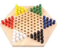 Jeu de dames chinoises avec plusieurs pièces d'échecs en bois Jeu d'échecs interactif pour enfants adultes